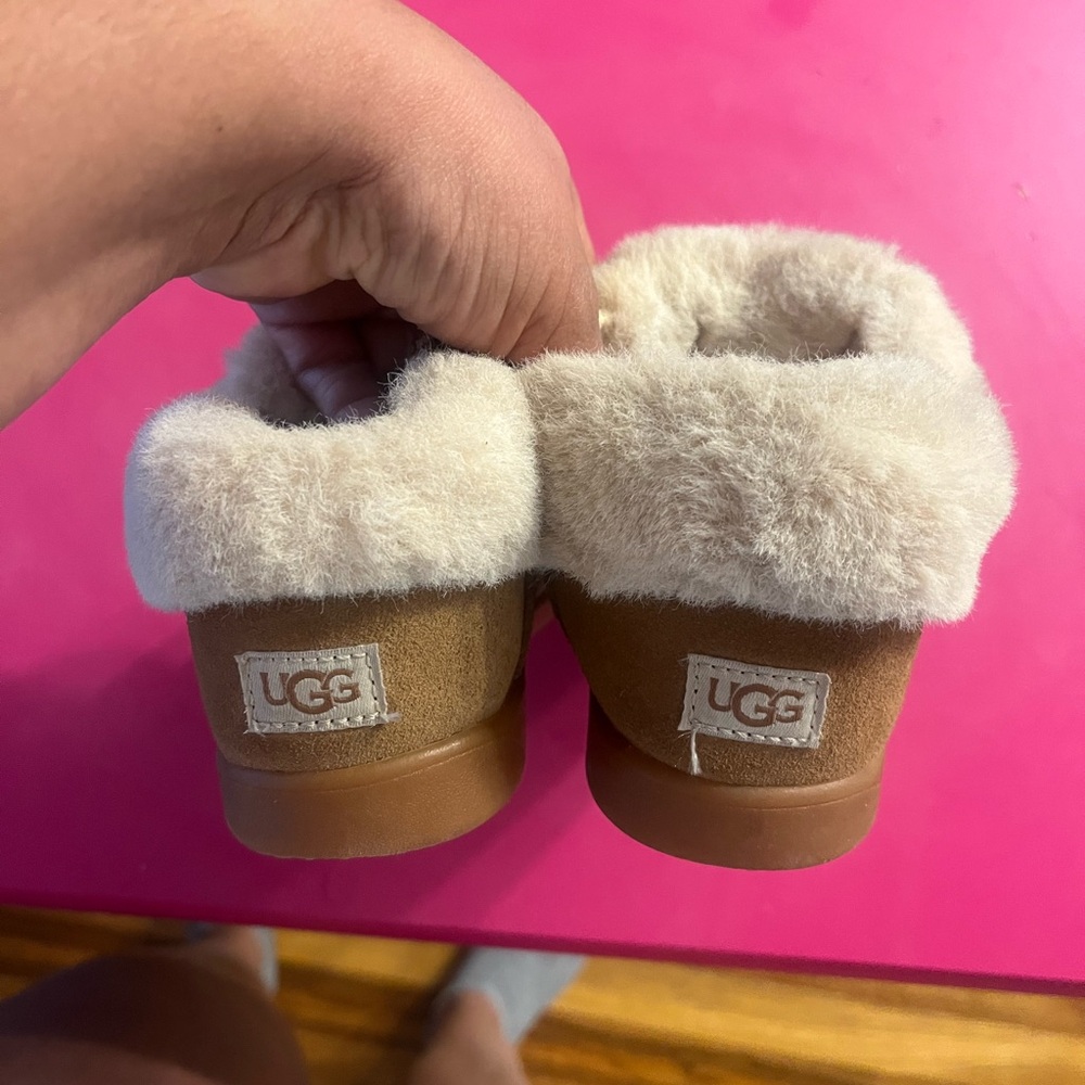 UGG Brown and Cream Shearling Booties